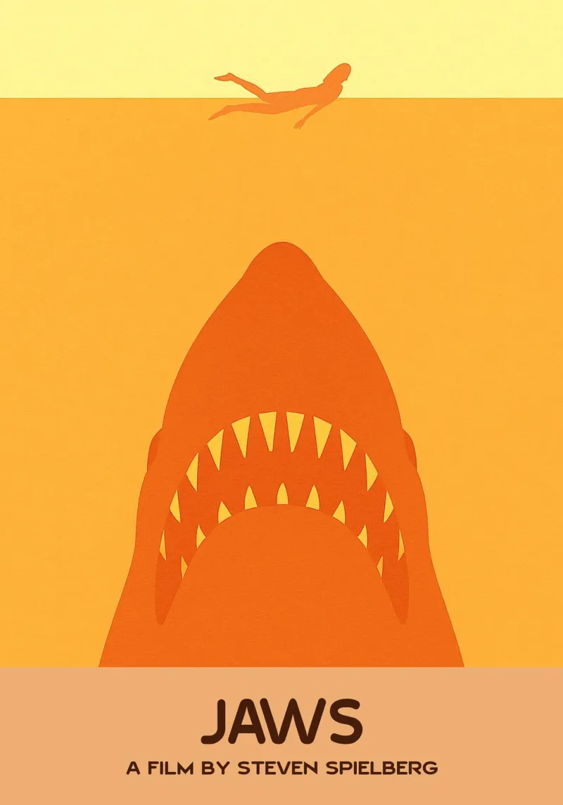 Jaws Film Art Immaginazione vettoriale pellicola backlit da whitesand