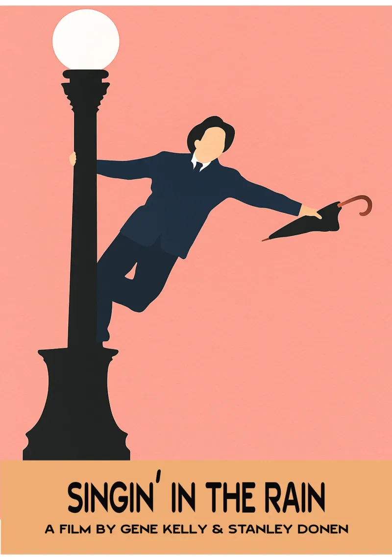 Singin in the Rain Movie Art Vector Imagination metacrilato de whitesand