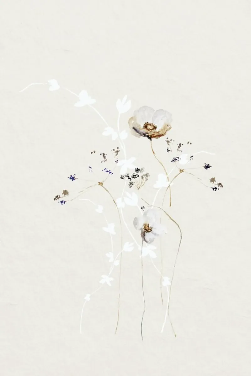 Japanese Ikebana 1 - Blumen Aquarell Blütenkunst poster by Monika Strigel