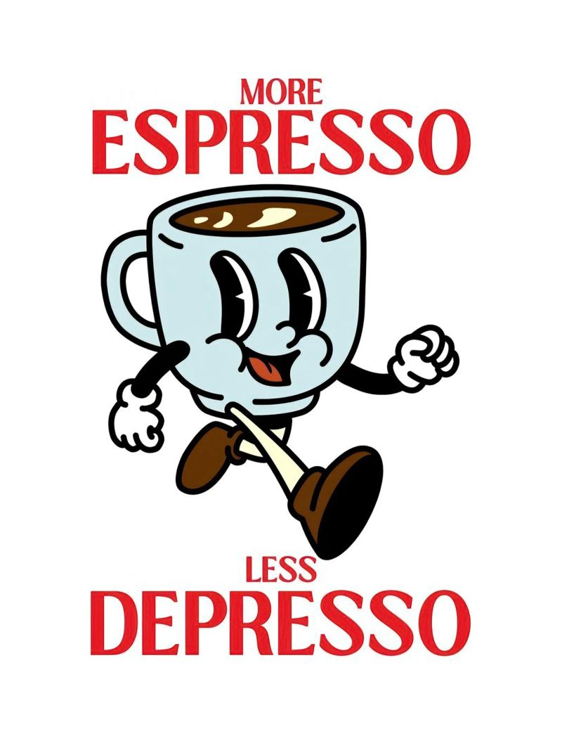 More Espresso, Less Depresso, pellicola backlit da Art of Saying