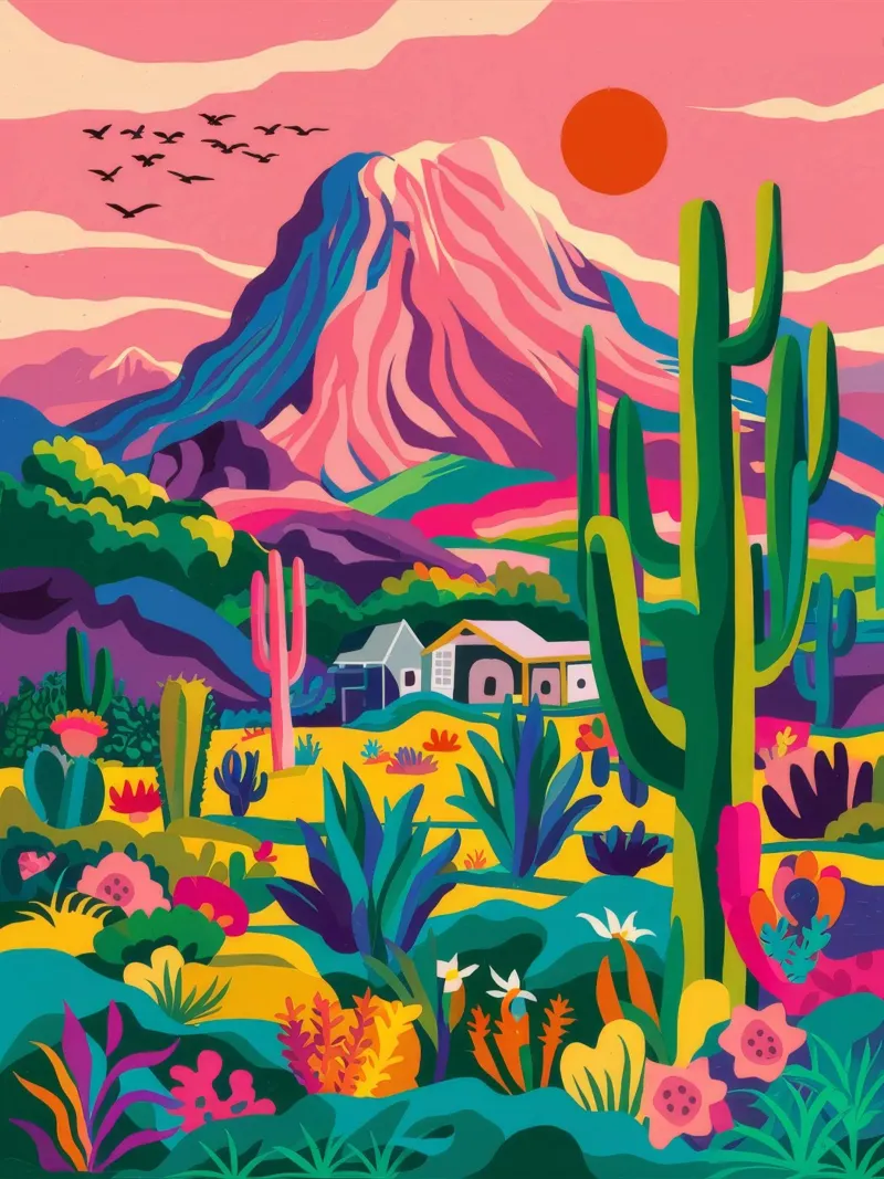 Canyon Bloom Oasis canvas by Murni Strokes