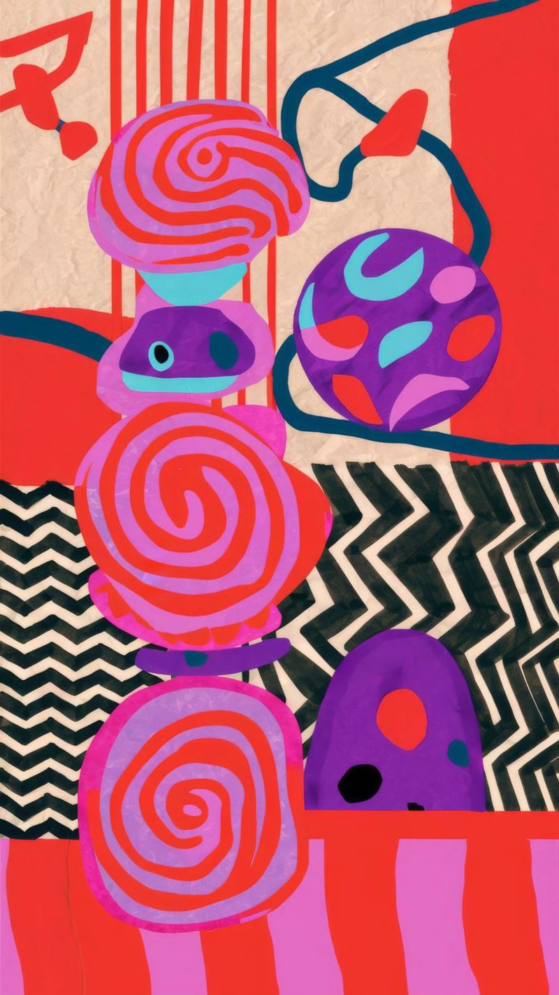 Rhythmic Abstract Forms poster by Pake Nebula