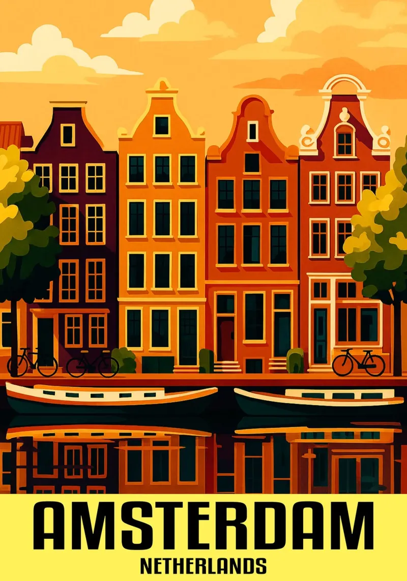 Amsterdam Olanda Città Arte Immaginazione tela con Cornice a cassetta da oneheart