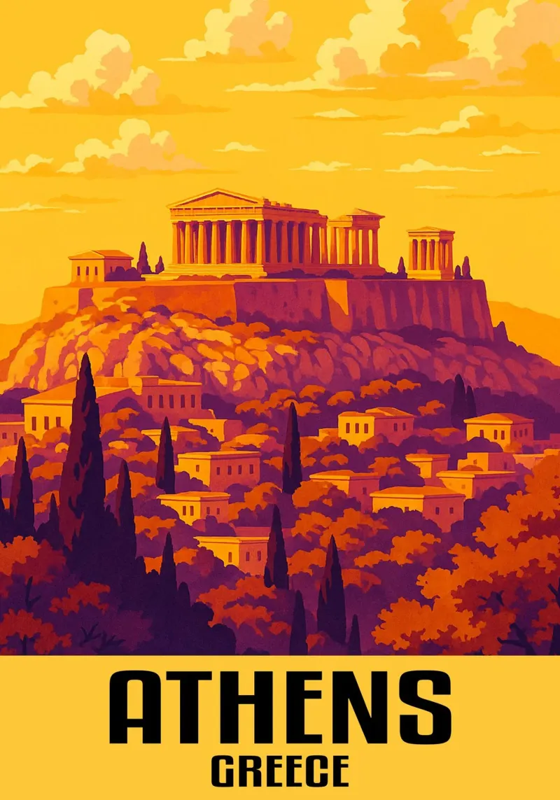 Atene Grecia Città Arte Immaginazione alluminio dibond da oneheart