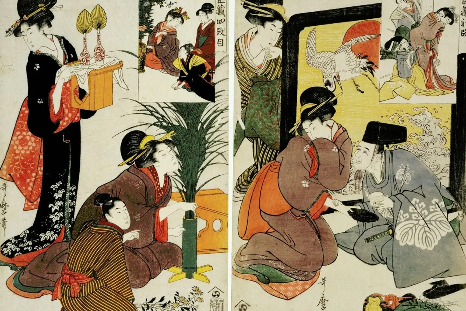 Utamaro - Two Scenes from the Series 'Loyal League' pellicola backlit da ARTOTHEK