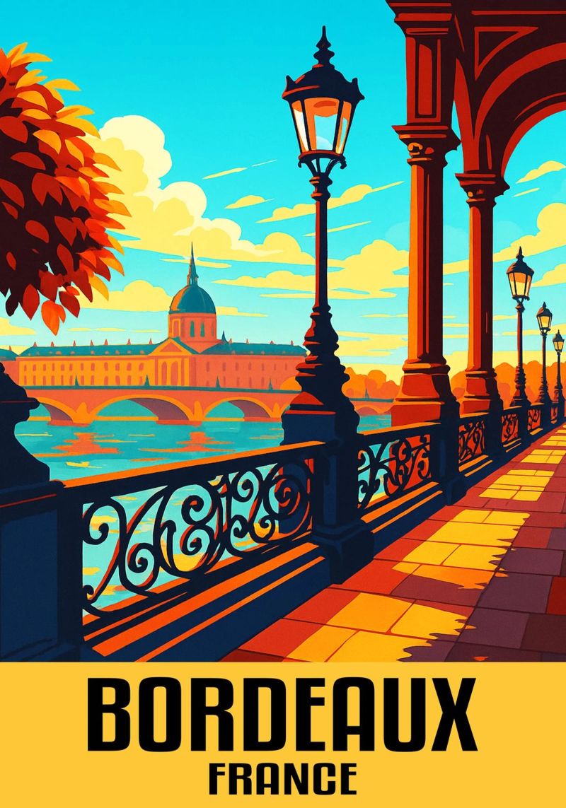 Bordeaux France City Art Imagination poster de oneheart