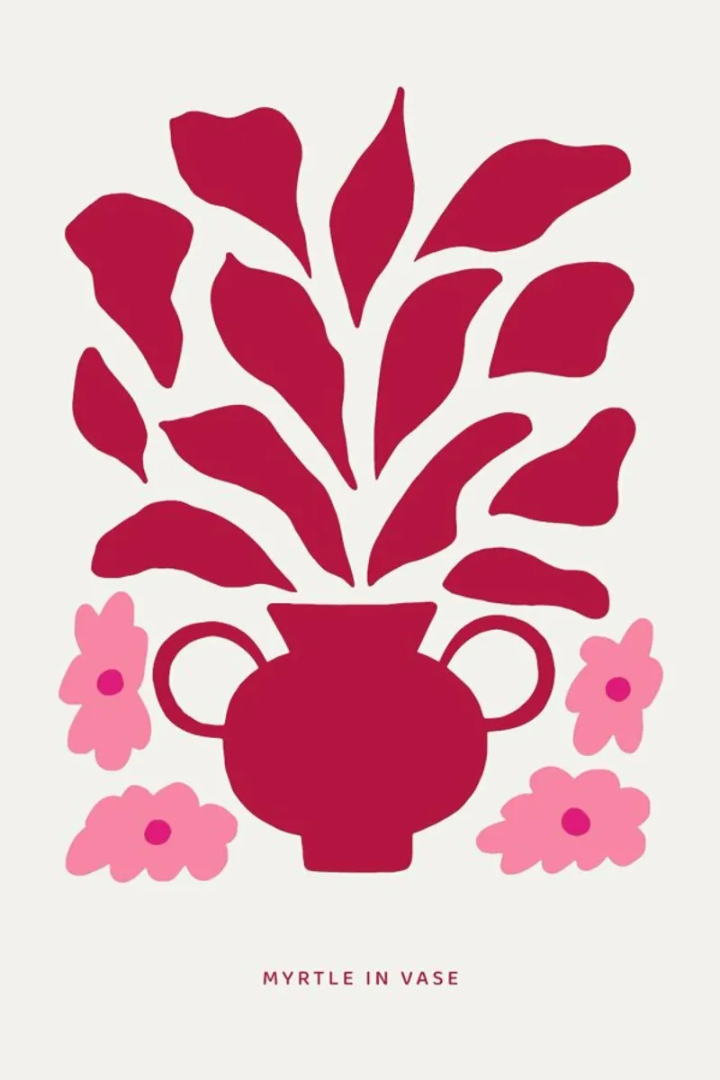 Myrtle in a Vase Viva Magenta poster da Studio One
