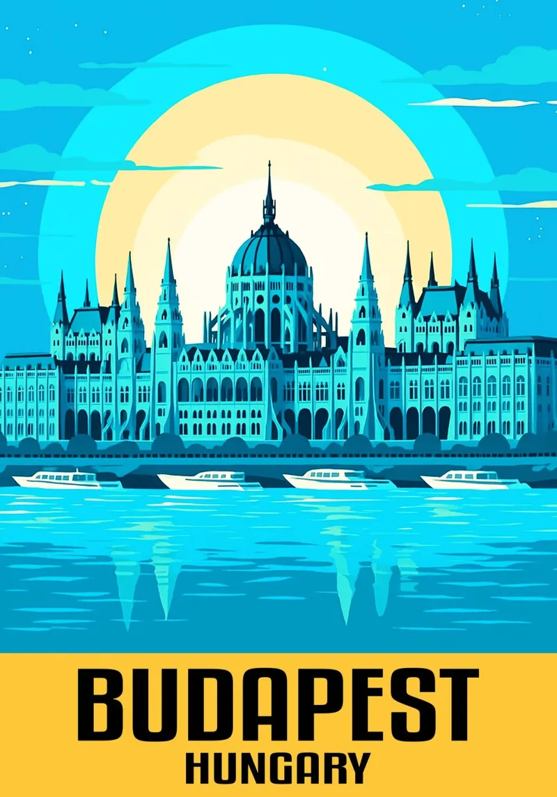 Budapest Ungheria Città Arte Immaginazione tela con Cornice a cassetta da oneheart