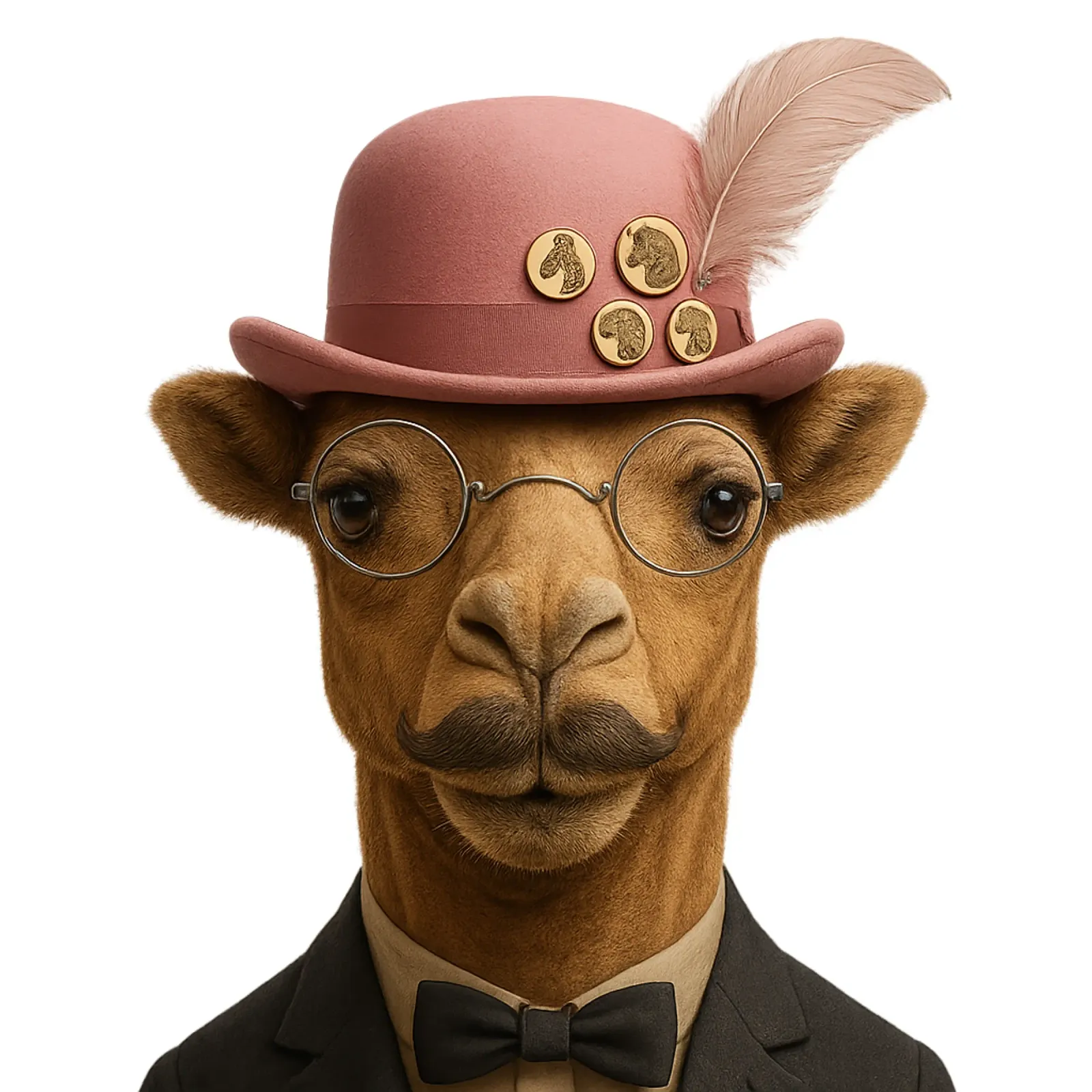 L'eleganza di un cammello a Parigi - cappello e baffi rosa pellicola backlit da So Cute Land - Affiches et posters
