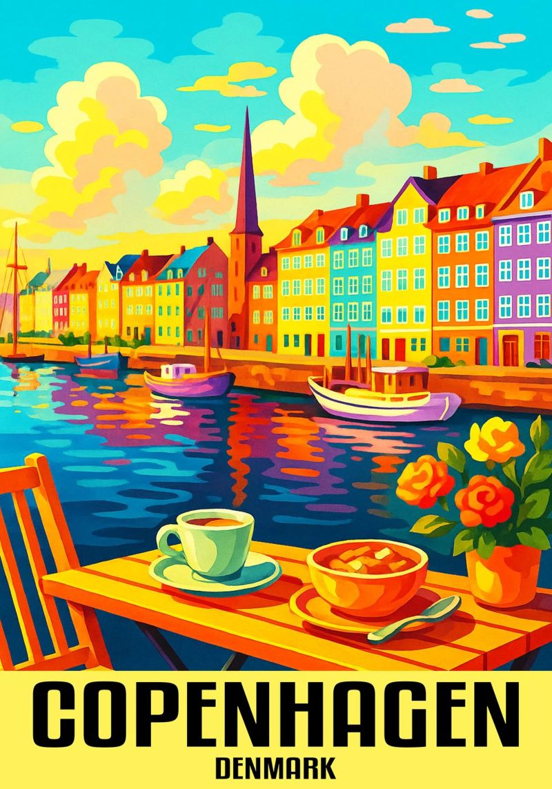 Copenhagen Denmark City Art Imagination poster by oneheart