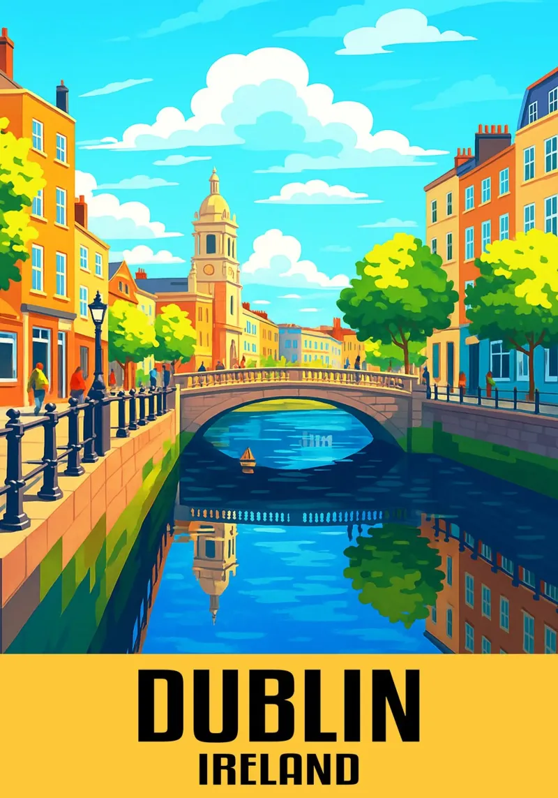 Dublino Irlanda Città Arte Immaginazione tela con Cornice a cassetta da oneheart