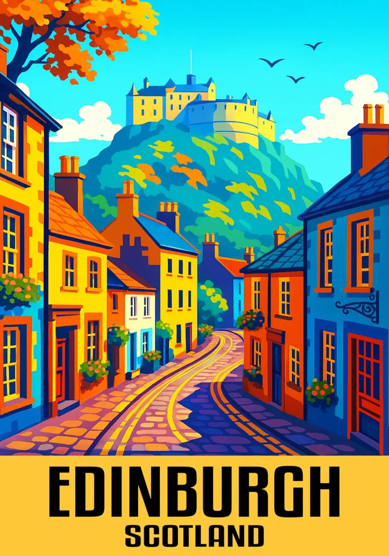 Edinburgh Schotland Stad Kunst Verbeelding canvas met Baklijst van oneheart