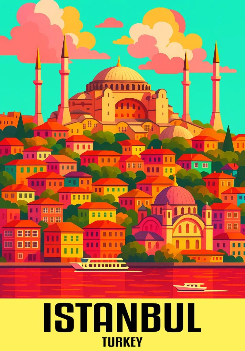 Istanbul Türkei Stadt Kunst Imagination Poster von oneheart