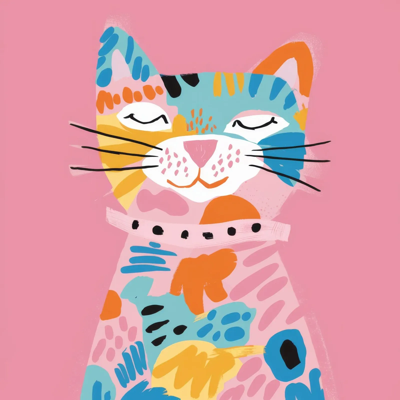 Gatto Cromatico Dreamscape poster con telaio in plastica da Aether Brush