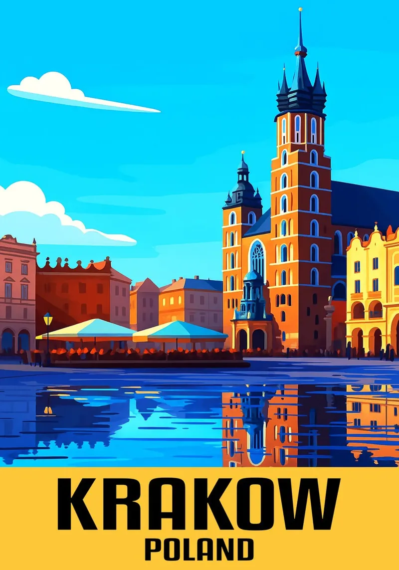 Cracovia Polonia Città Arte Immaginazione tela con Cornice a cassetta da oneheart