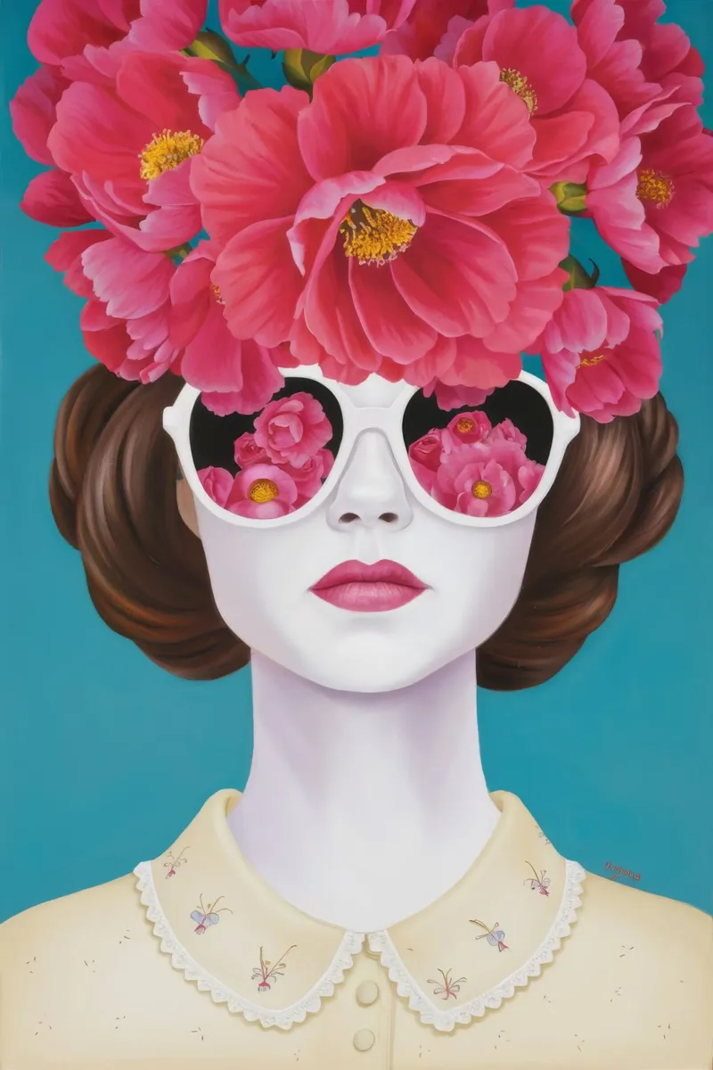 Vision surréaliste des pivoines panneau forex de Aether Brush