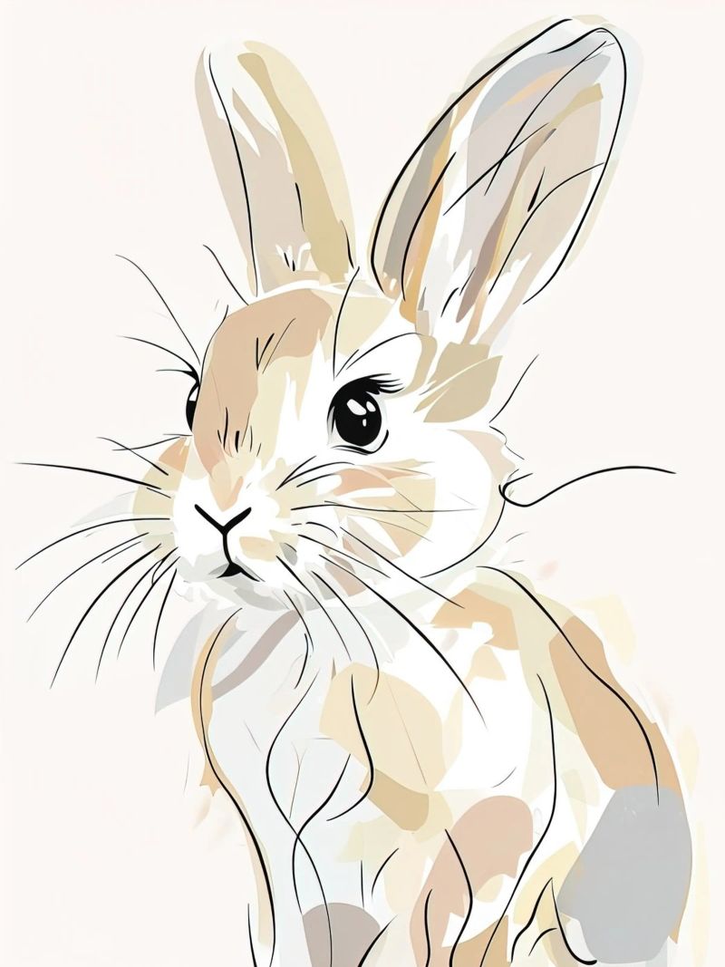 minimalist rabbit poster by ARTVI-SHOP