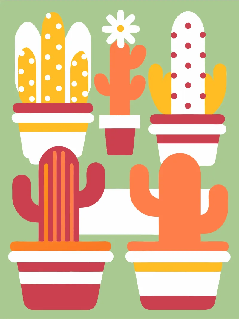 Cactus e vaso impilato pellicola backlit da FLOWER PLACE SHOP
