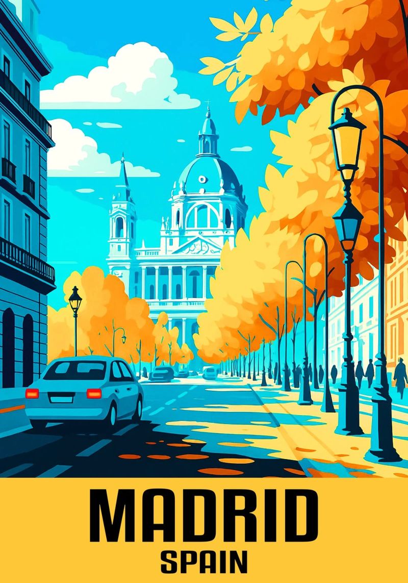 Madrid Spain City Art Imagination poster by oneheart