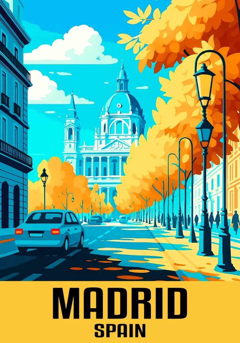 Madrid Spain City Art Imagination poster by oneheart