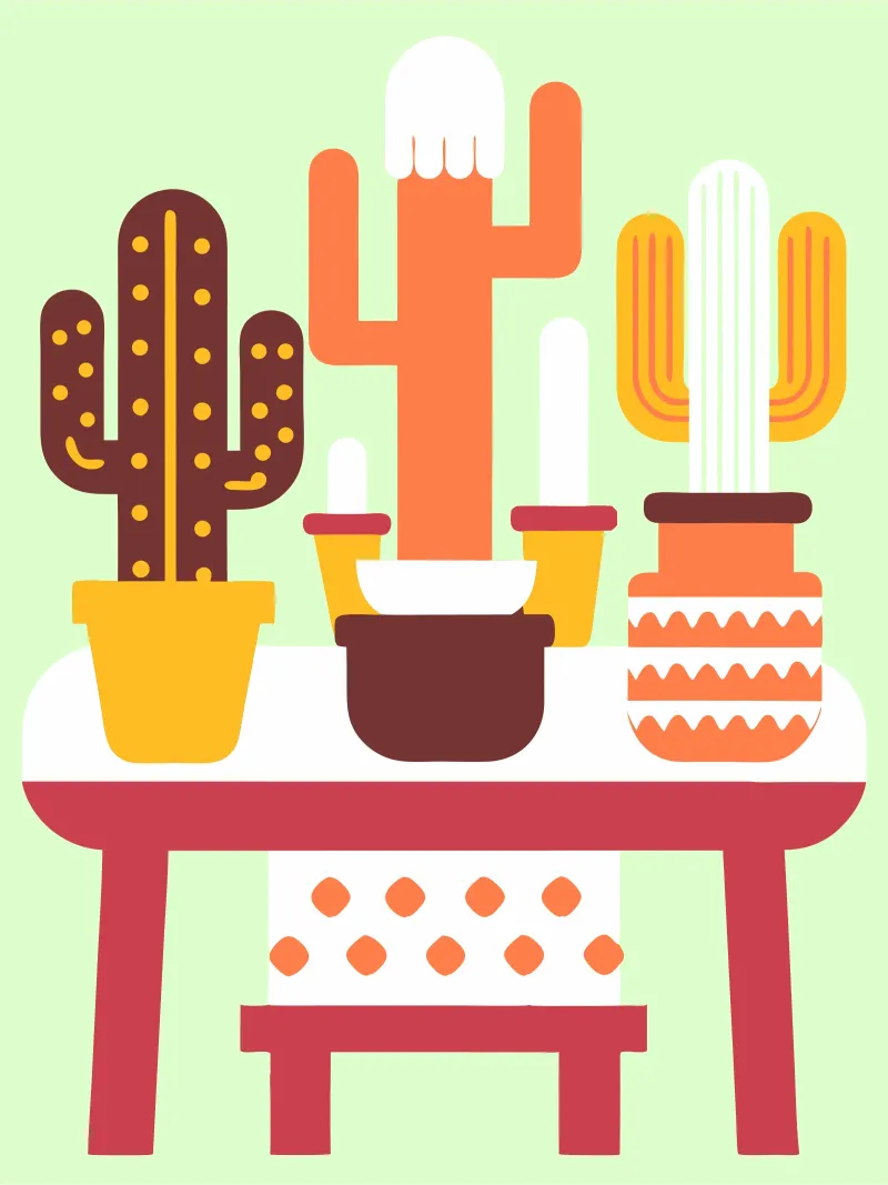 Cactus e vaso impilato pellicola backlit da FLOWER PLACE SHOP