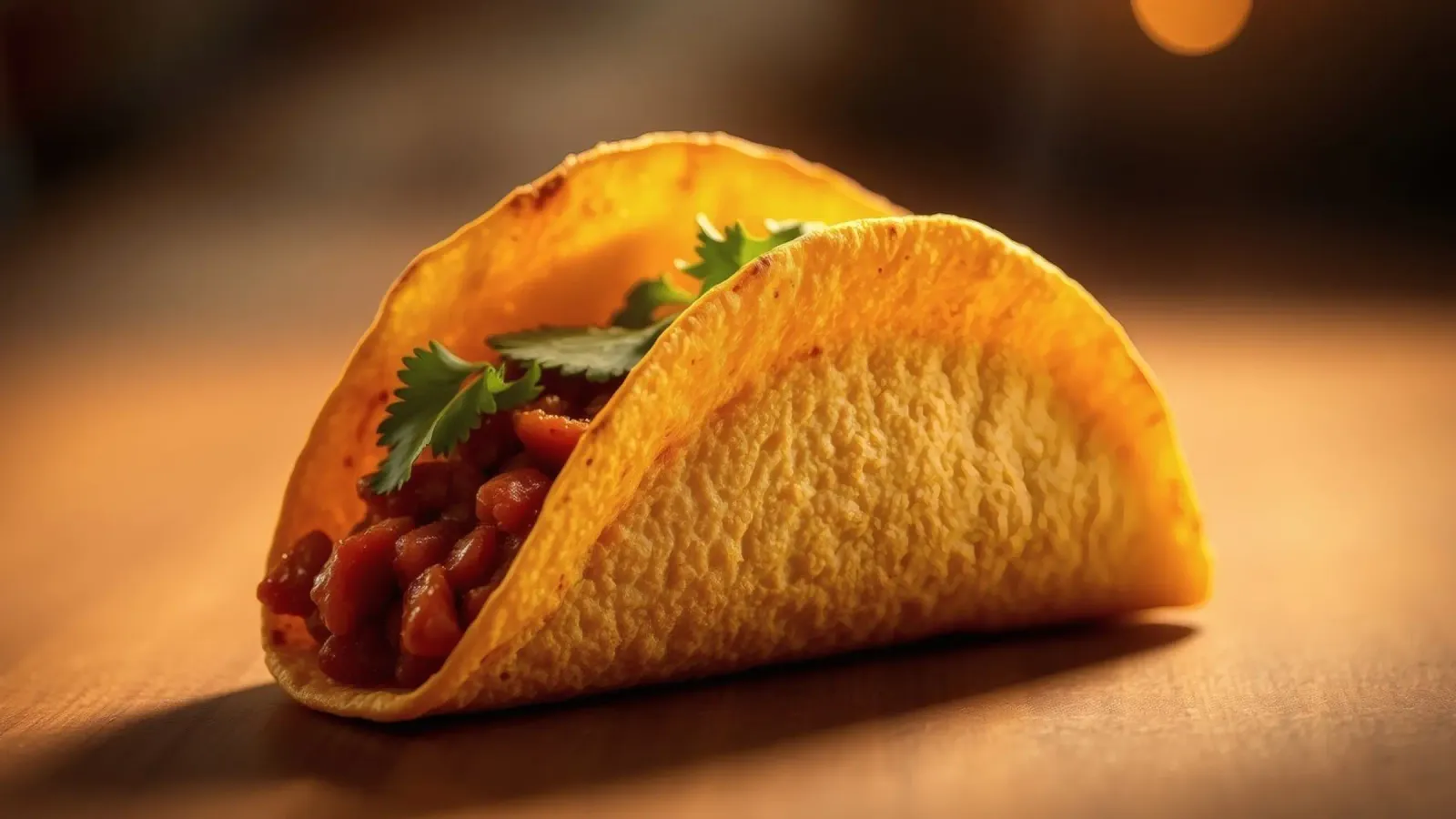Leckere Tacos gefüllt mit gewürzten Bohnen und frischen Backlit Folie von DesignDoodle