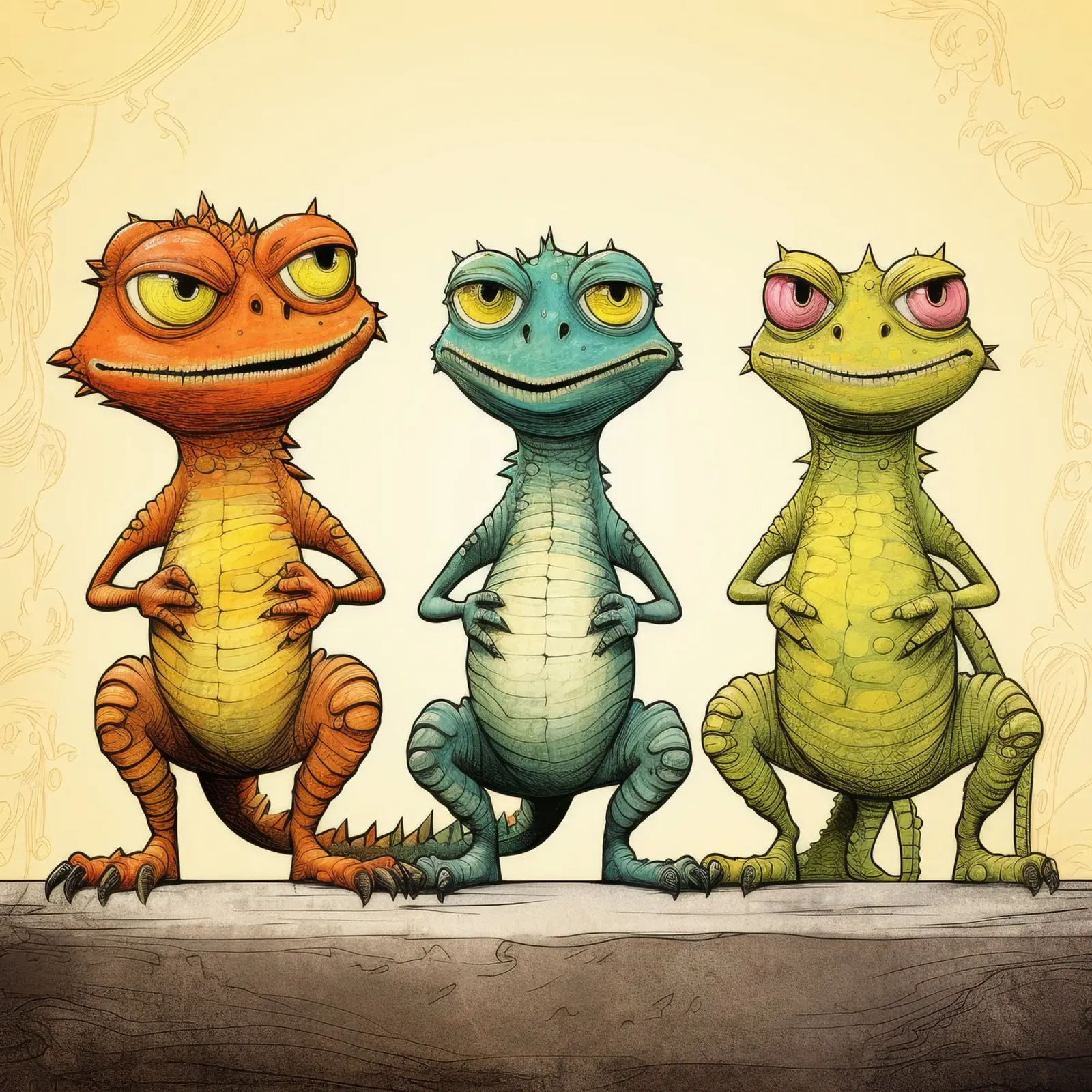 La banda delle lucertole retrò pellicola backlit da Funny Animals