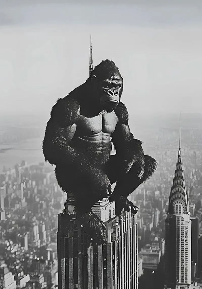 King Kong nella Torre carta hahnemühle da christal shop