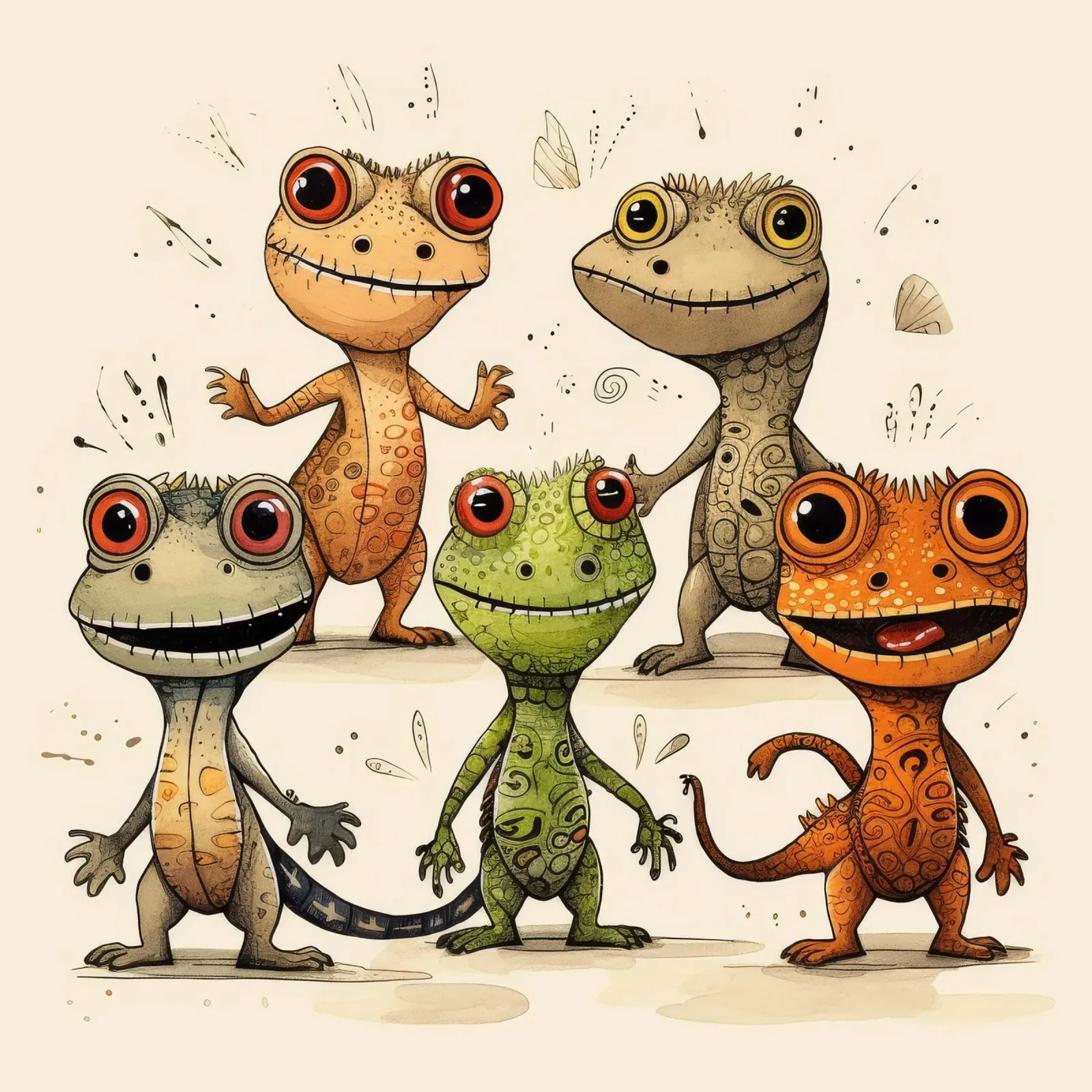 La banda delle lucertole retrò pellicola backlit da Funny Animals
