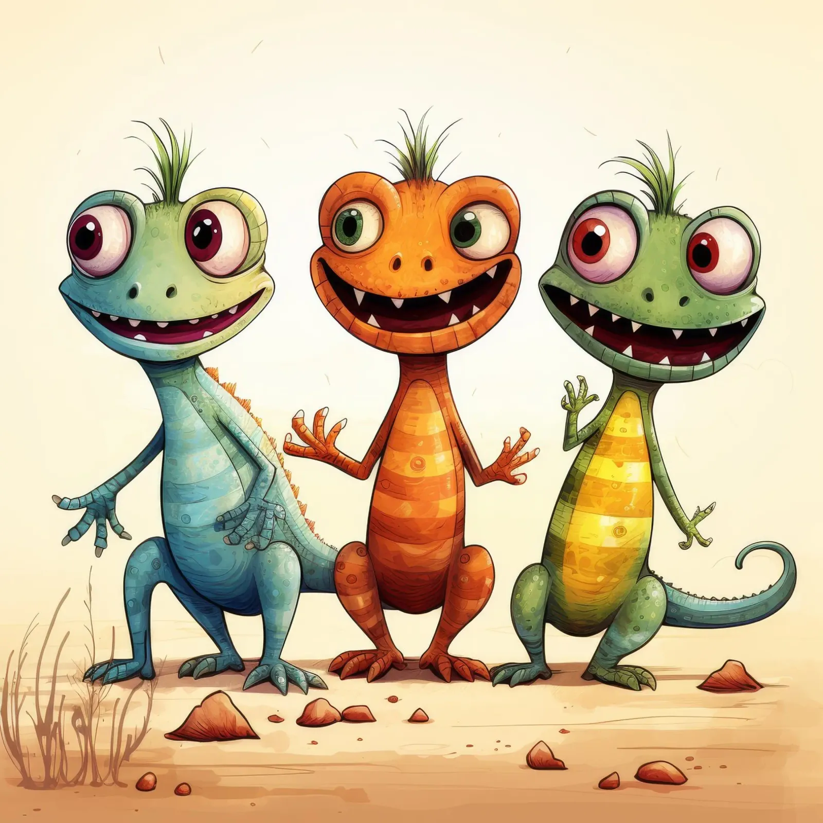 La banda delle lucertole retrò pellicola backlit da Funny Animals