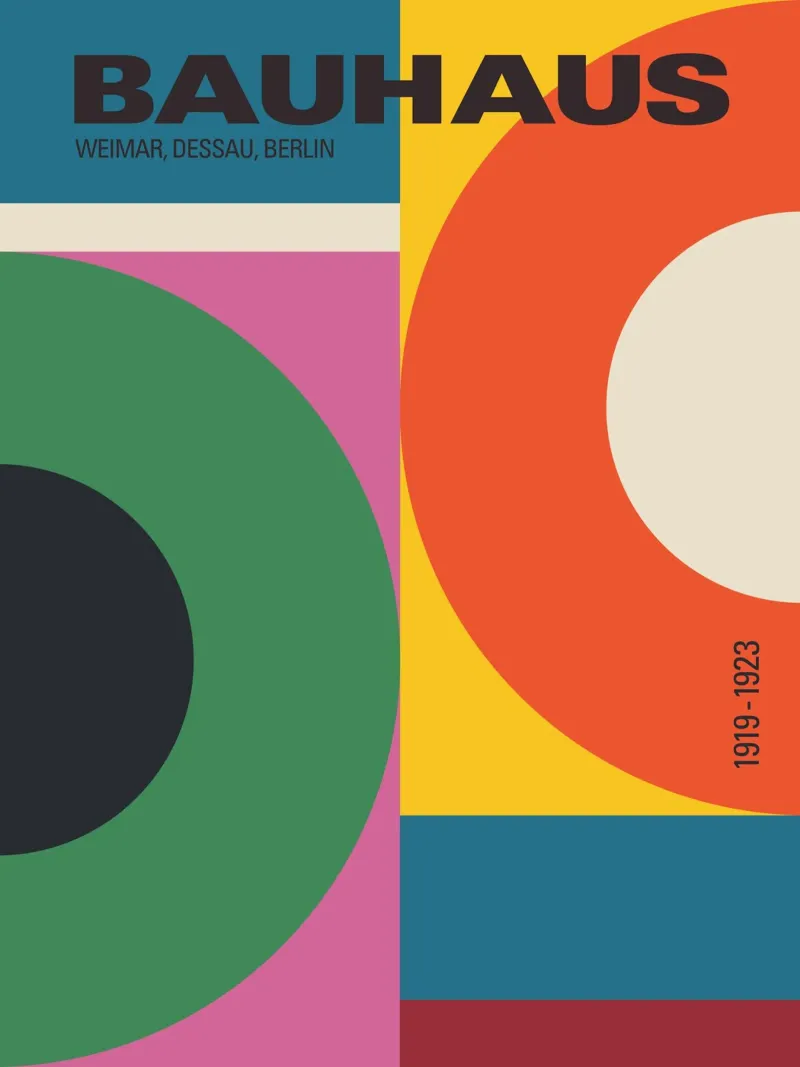 Colourful Bauhaus Geometric Exhibition Minimalist Art Print hahnemühle by THE MOTIVATED TYPE