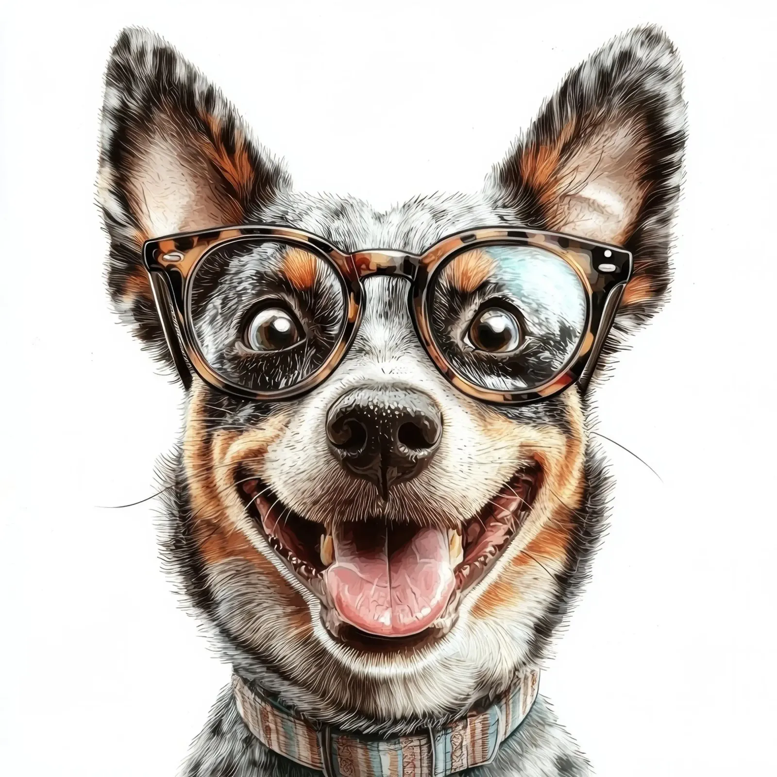 Grappig Australisch vee in een bril canvas met Baklijst van Funny Animals