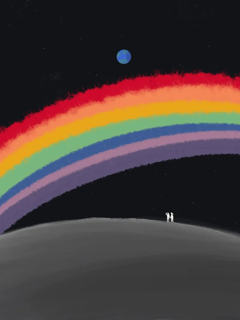 L'arcobaleno sulla galassia pellicola backlit da Little Dean
