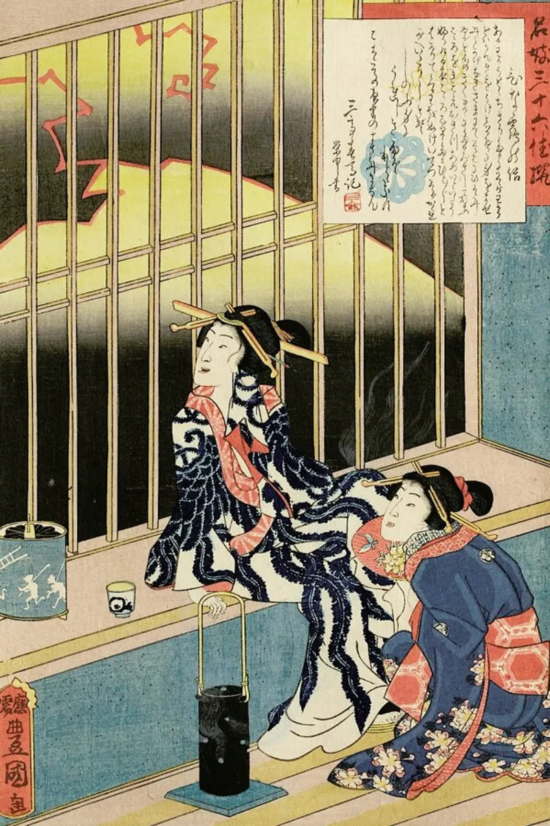 Kunisada - The Courtesan Hinazuru pellicola backlit da ARTOTHEK