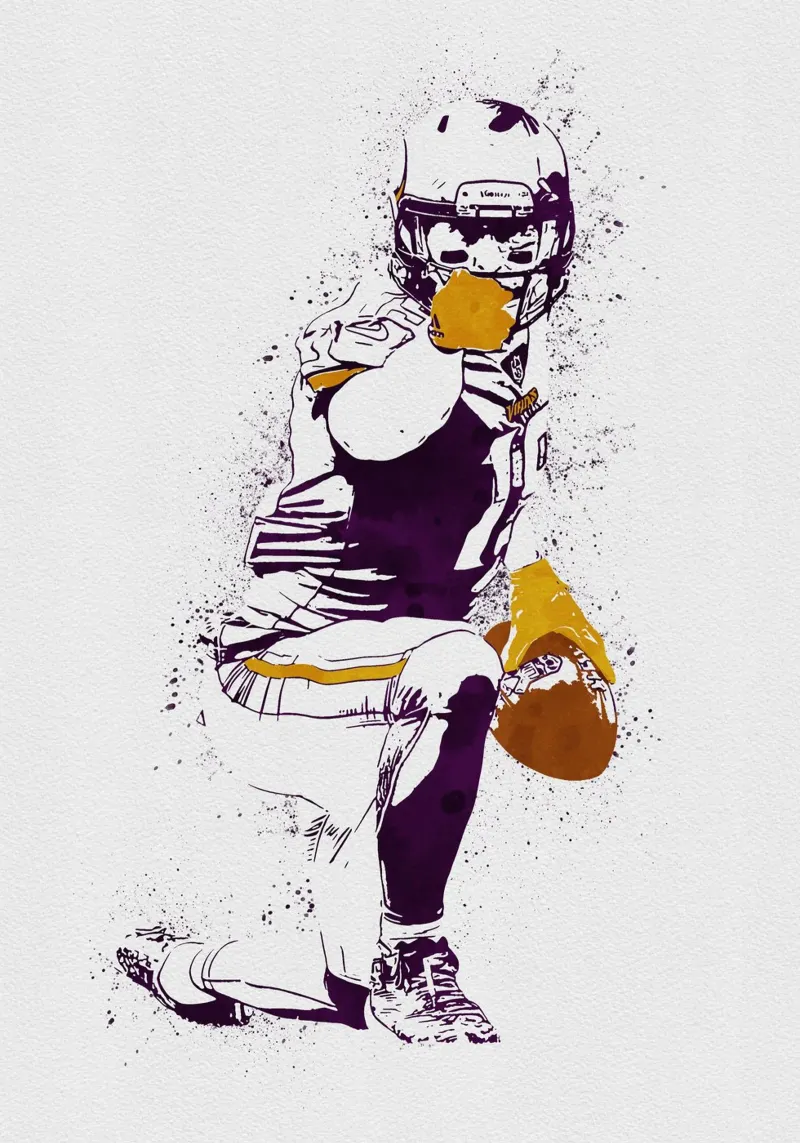 Adam Thielen First Down Minnesota Vikings pellicola backlit da tenten