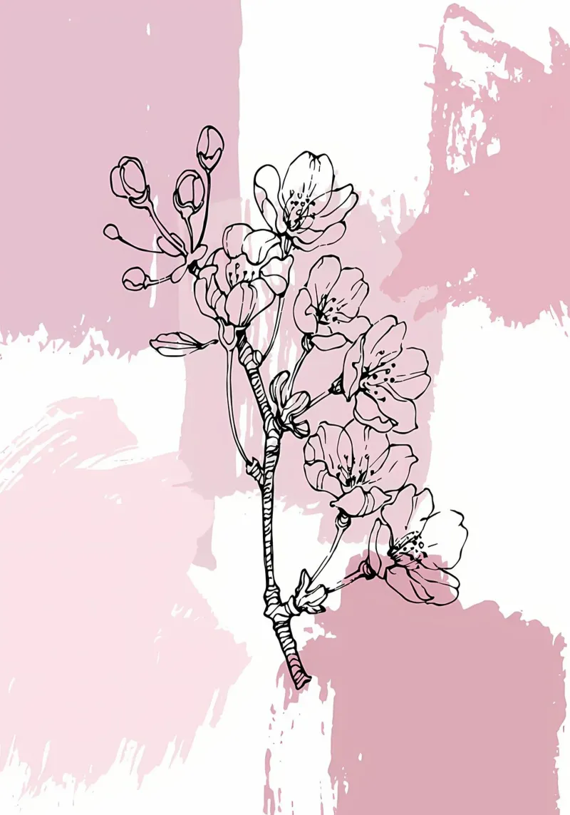 fiore fiore di ciliegio ramo gemme petali natura poster con telaio in plastica da Ashish Kashyap