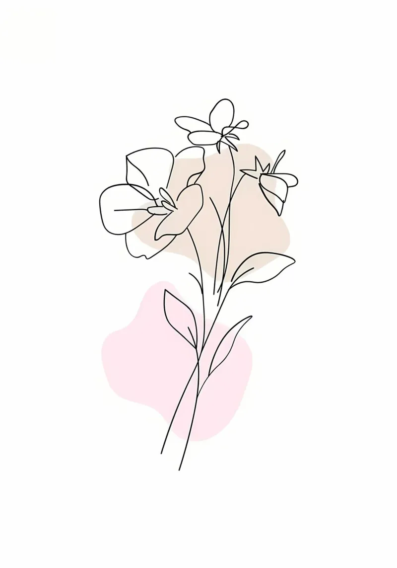 fiore linea disegno floreale illustrazione semplice linee botaniche pellicola backlit da Ashish Kashyap