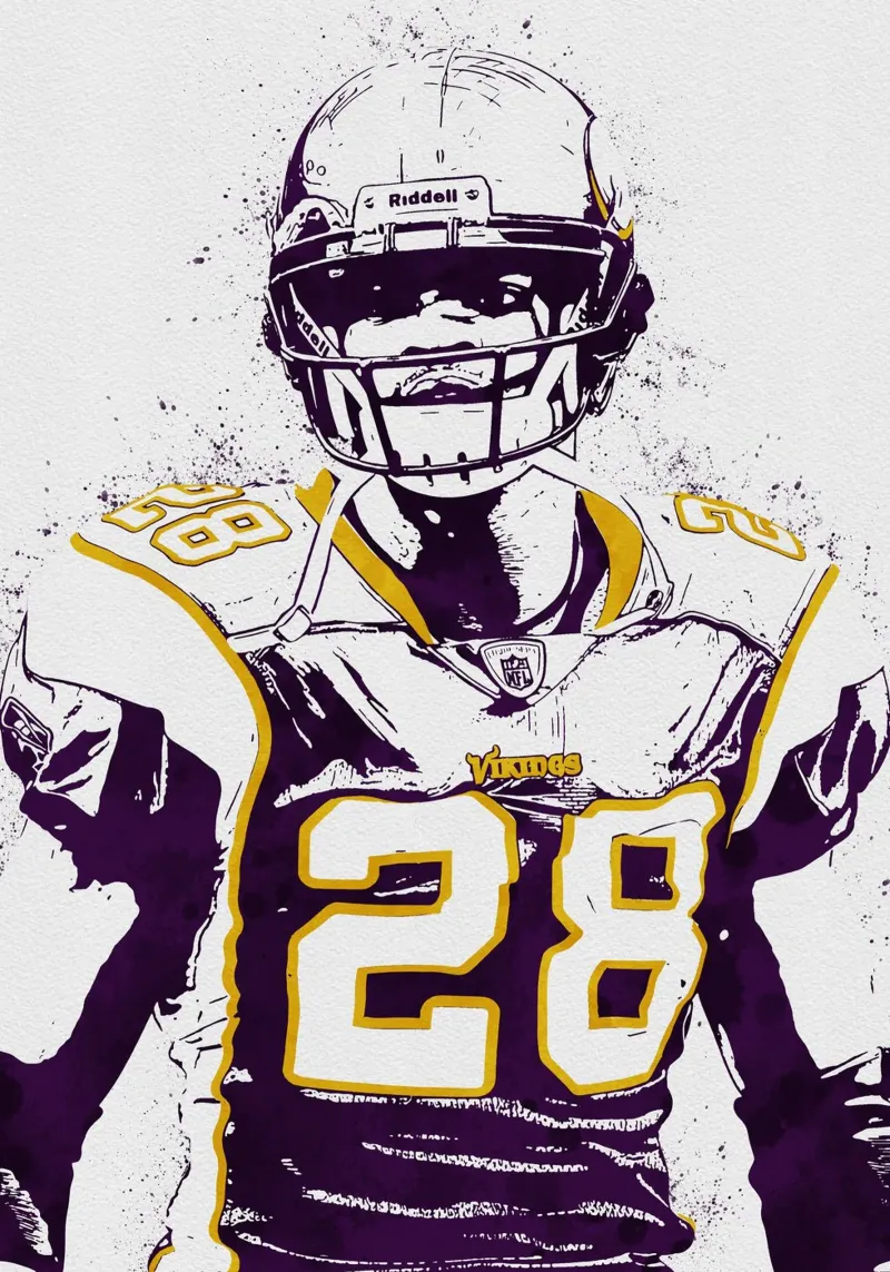Adrian Peterson Minnesota Vikings carta hahnemühle da tenten