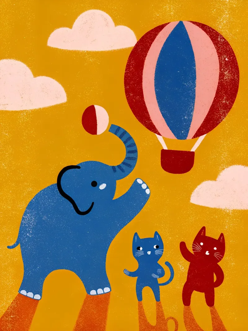 Olifant en kat hahnemühle van THE LATEST SHOP