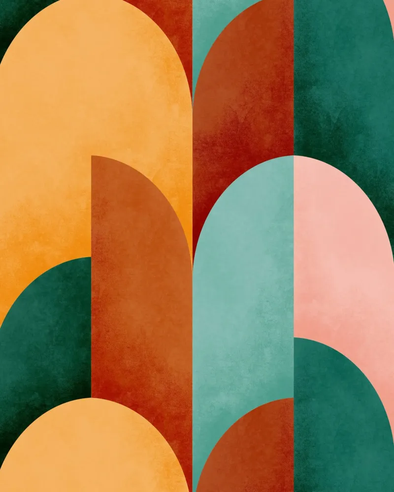 Mid Mod Geometry Sunburn carta hahnemühle da designdn