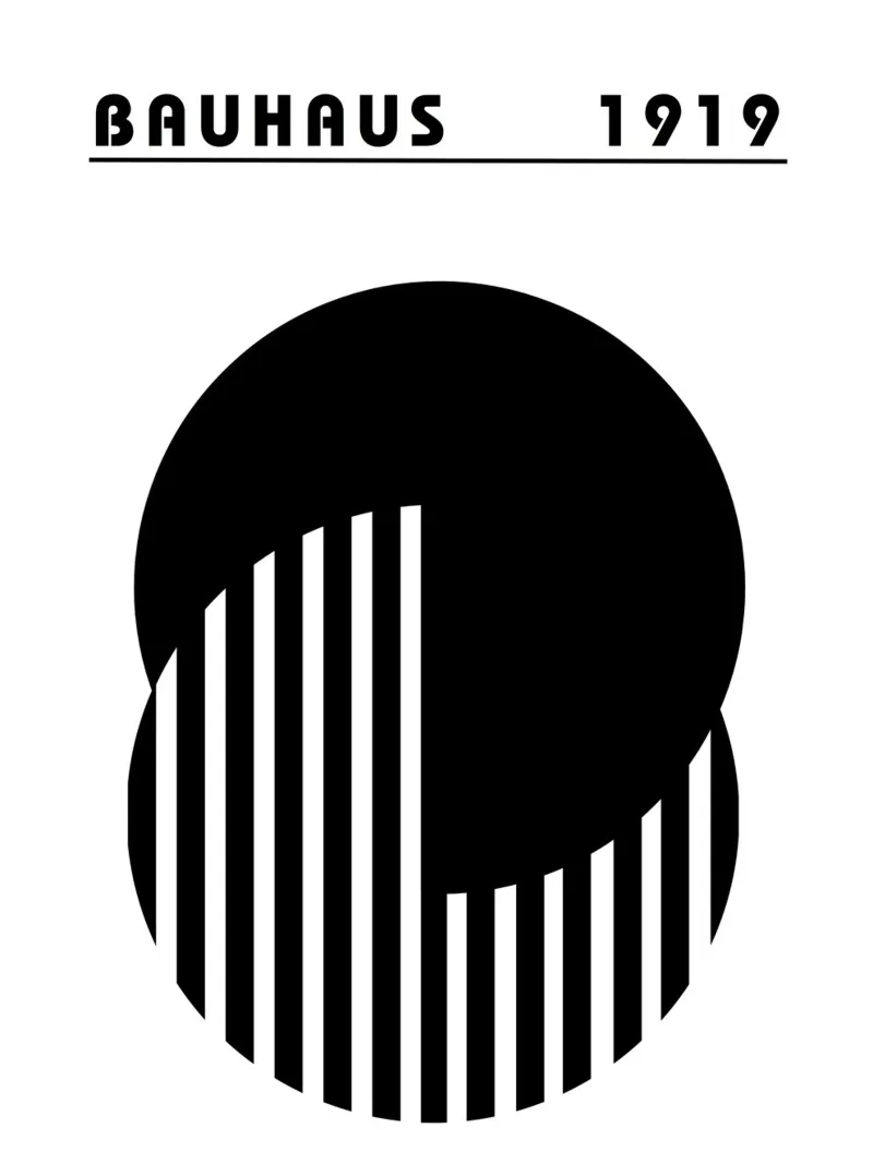 Poster Bauhaus 1919 Minimal Bianco Nero pellicola backlit da Studio Vibe