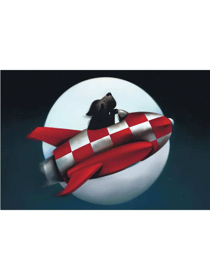 Doug Hyde zum Mond und zurück Poster mit Kunststoffrahmen von Spencer Farrell2