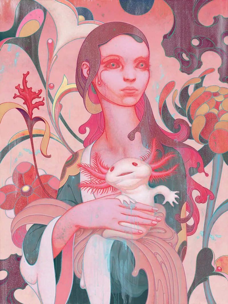 James Jean Lady con Axolotl pellicola backlit da Kunzeworld