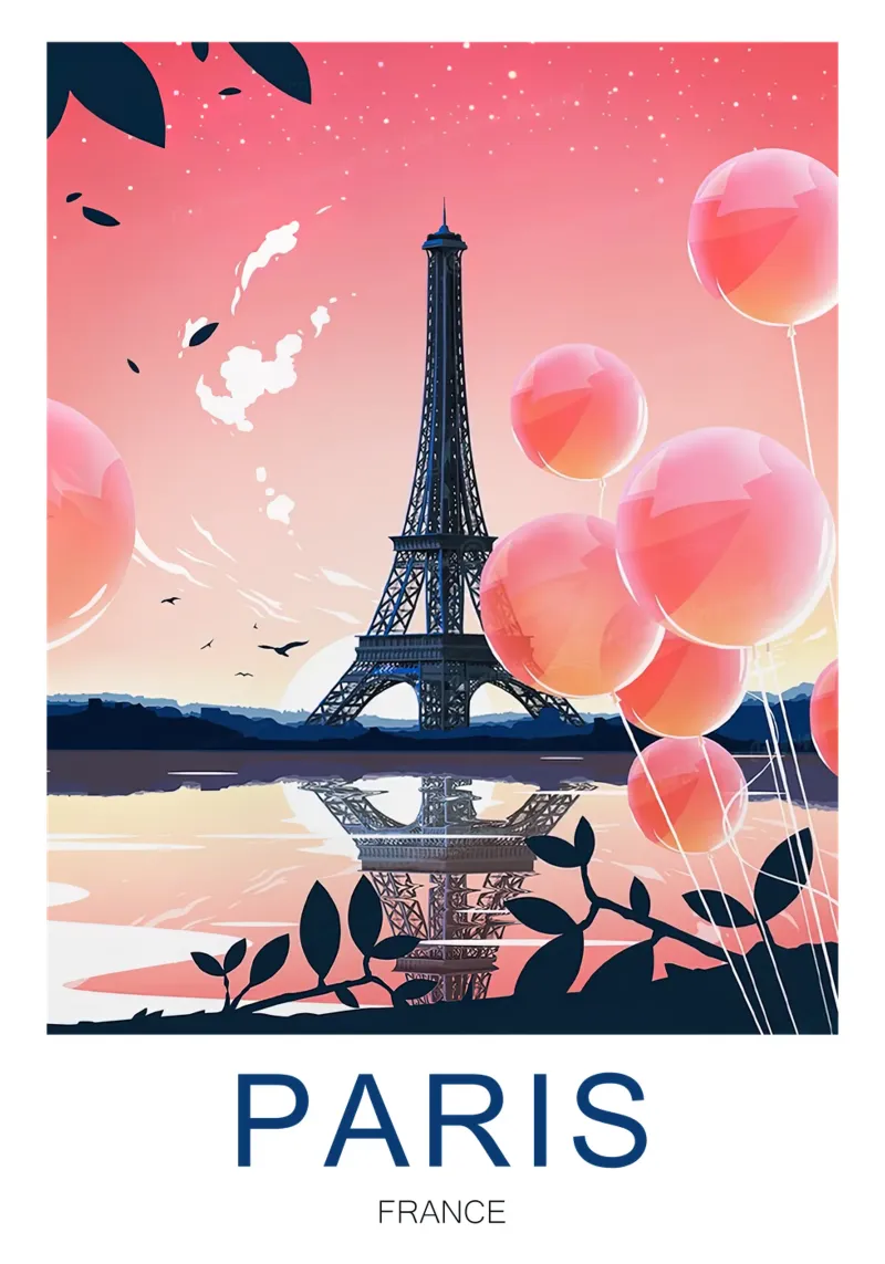 Stampa di viaggio su Parigi - Torre Eiffel pellicola backlit da Liliestudio