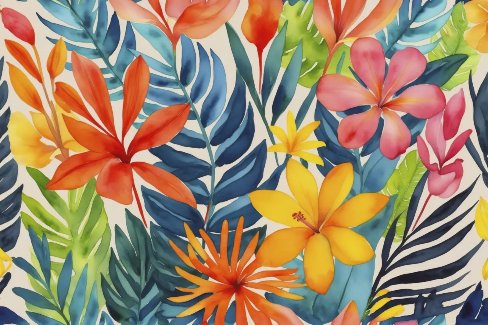 Energia tropicale astratta Wild Bloom poster con telaio in legno da Andrea Haase Modern Home