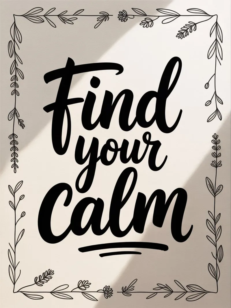 Trova la tua calma - Poster con citazioni sulla mindfulness scritto a mano pellicola backlit da logic