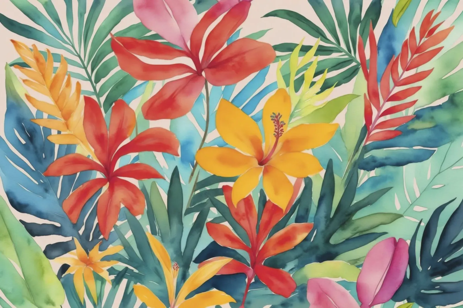 Fogliame floreale per la fuga tropicale moderna pellicola backlit da Andrea Haase Modern Home