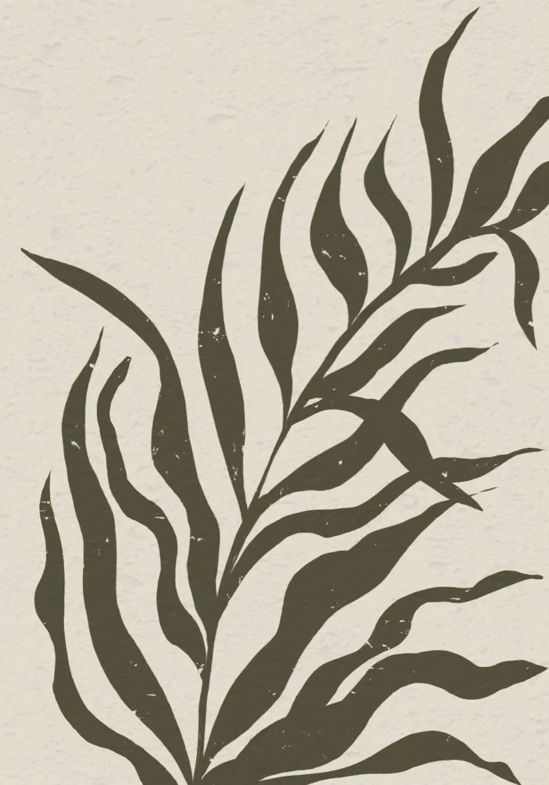 Whispers of the Palm: A Muted Botanical Elegance carta hahnemühle da mysteriouscoco