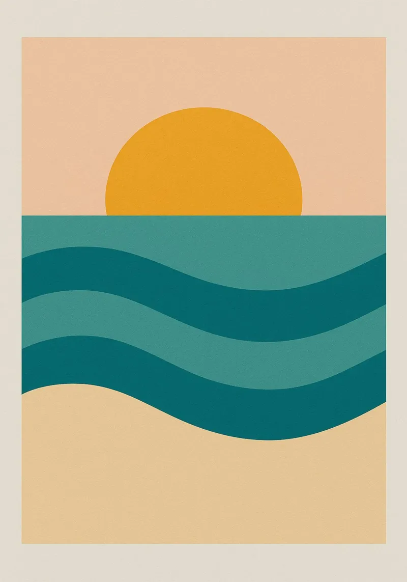 Sunset Over Waves poster da Mosaic Dialogue