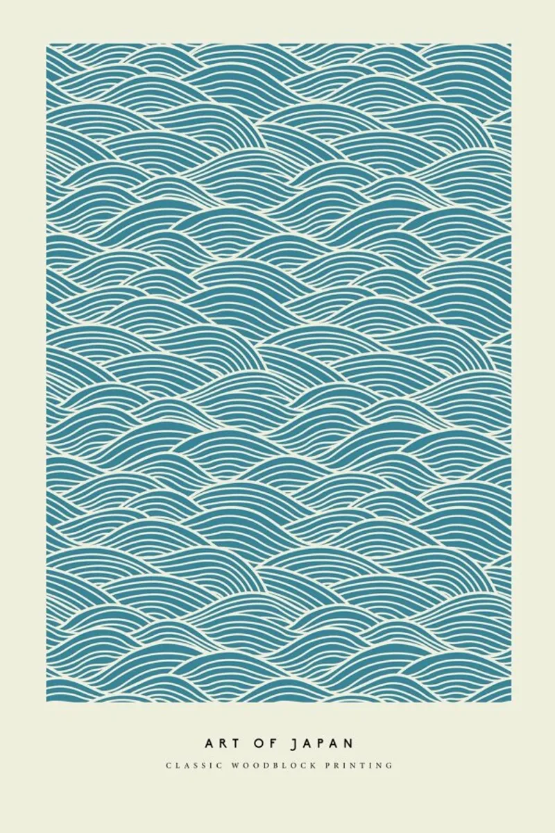 Japanese Wave Woodblock hahnemühle by Vintage by JUNIQE